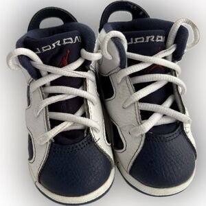Jordan 6 retro flex olympic baby/ toddler Sneakers in Navy and‎ White 6c